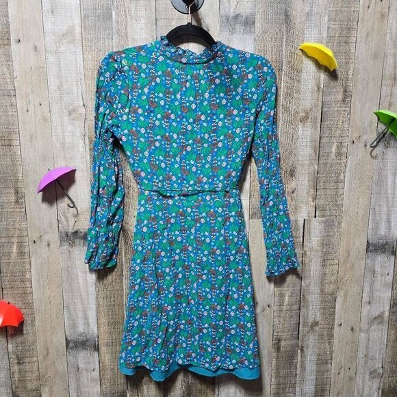 Boden Teal Floral Swing Dress - Picture 2 of 4